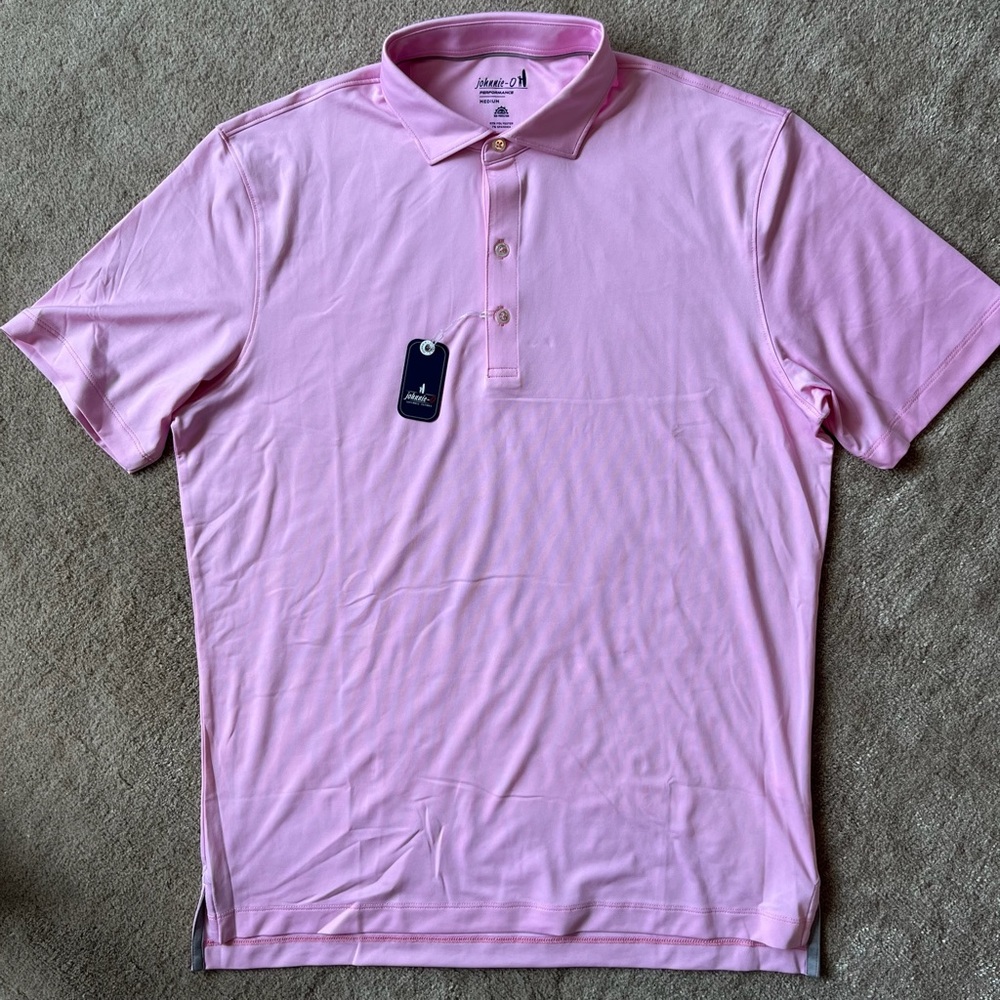 NWT Johnnie-O Performance Polo - Solid Pink
